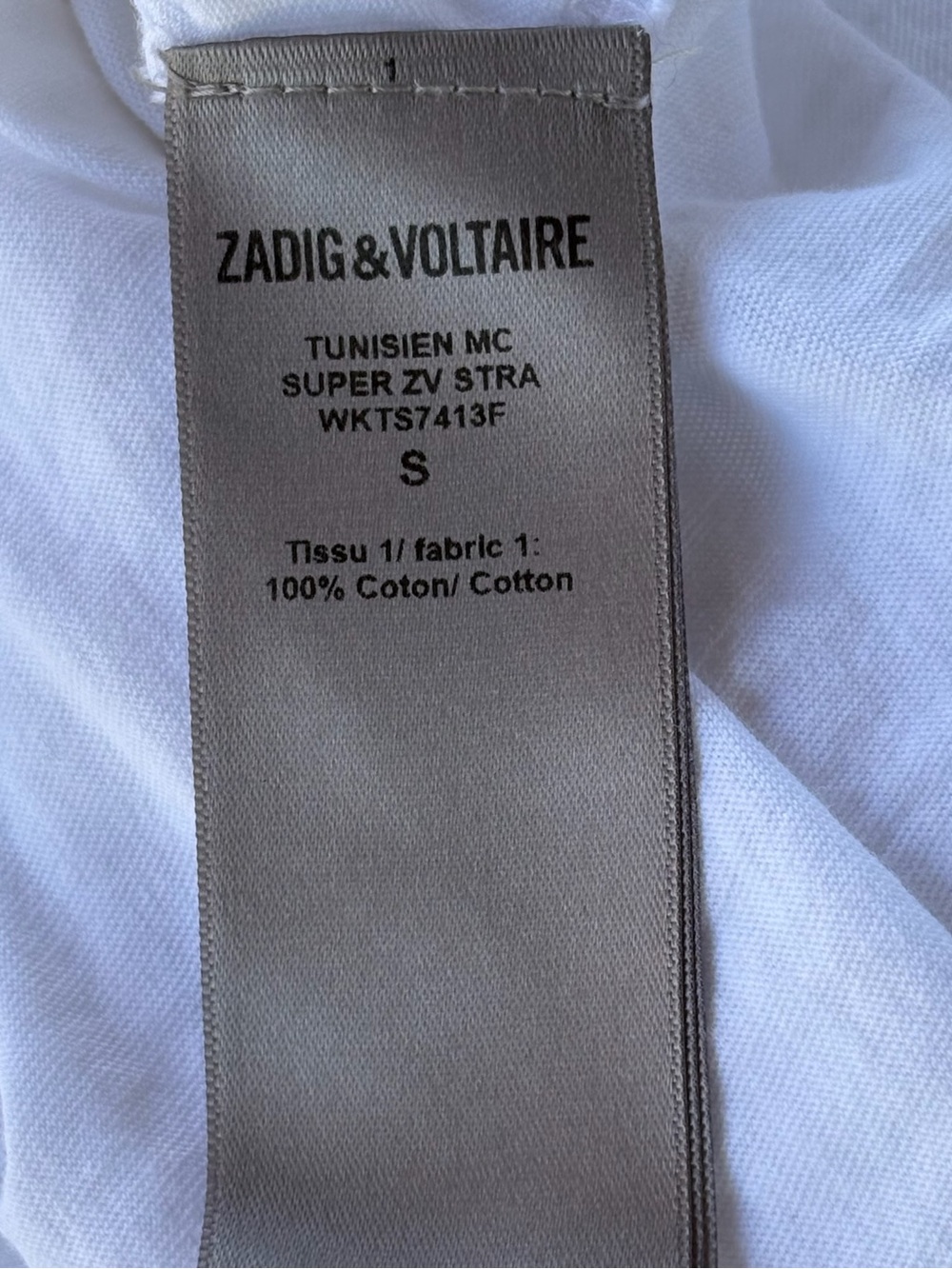 Zadig & Voltaire Tunisien distressed white strass crystal embellished logo shirt - Picture 6 of 7